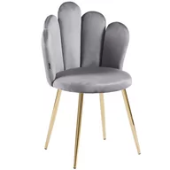 Krzesła - Krzesło muszelka szare DC-1800 welur 20 , złote nogi - miniaturka - grafika 1
