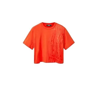 Koszulki i topy damskie - Desigual Damska koszulka z krótkim rękawem, pomarańczowy, M - grafika 1