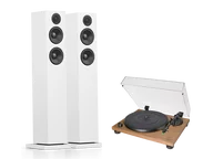 Zestawy stereo - Audio-Technica AT-LPW40WN (orzech) + A38 (biały) - miniaturka - grafika 1