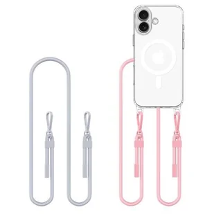 Etui TECH-PROTECT Flexair Chain MagSafe do Apple iPhone 16 Przezroczysto-szaro-różowy - Etui i futerały do telefonów - miniaturka - grafika 1