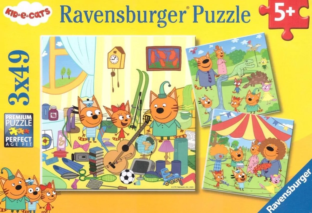 Ravensburger Puzzle 3x49 Kot-o-ciaki
