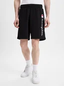 Spodenki męskie - Champion Męskie spodenki dresowe Mężczyźni czarny jednolity, L - miniaturka - grafika 1