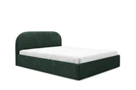 Łóżka - GUTTO Łóżko tapicerowane MOON Ciemnozielony 140x200 Metalowy stelaż z listew Wysokiej jakości pluszowa tkanina Boucle Łóżko z podstawą łóżka i schowki - miniaturka - grafika 1
