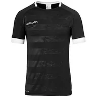Koszulki sportowe męskie - uhlsport Division 2.0 męska koszulka piłkarska z krótkim rękawem, odzież treningowa, czarno-biała, 152 - miniaturka - grafika 1