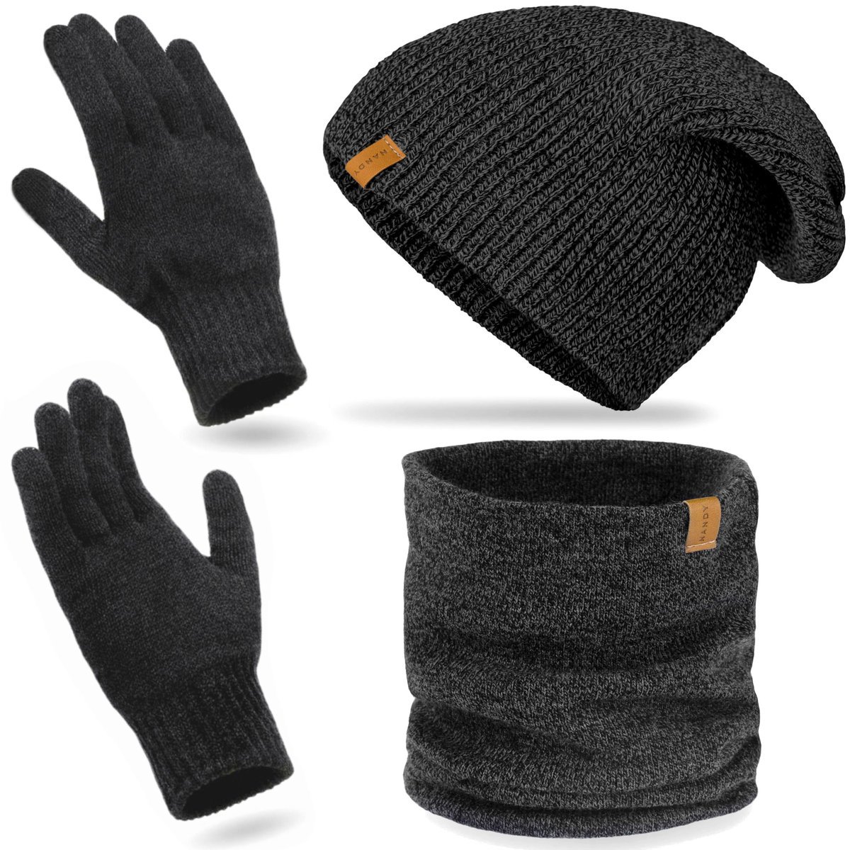 Nandy Polski Komplet Zimowy Czapka Komin Rękawiczki - Zest-Ckr-17026-Csz-M