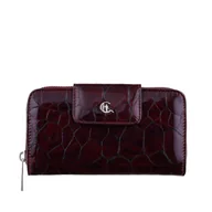 Portfele - Damski portfel Canaletto z bordowej lakierowanej skóry – Luksus, Styl i Bezpieczeństwo w Jednym PD2006s78 RFID - miniaturka - grafika 1