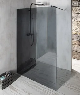 GELCO Kabina prysznicowa narożna VARIO BLACK WALK IN 130x200 profil czarny mat szkło dymione z powłoką Coated Glass bez wspornika GX1313GX1014 - Kabiny prysznicowe - miniaturka - grafika 1
