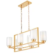 Lampy sufitowe - NOWOCZESNA LAMPA WISZĄCA ZŁOTA LINO W8 - miniaturka - grafika 1