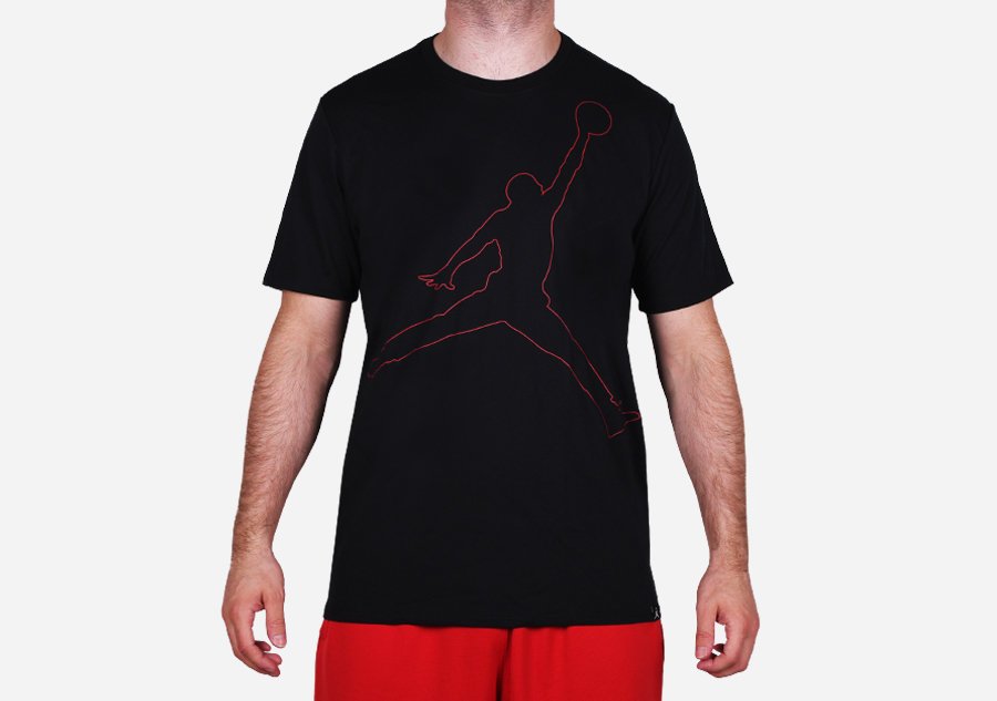 Nike Air Jordan Dry Jumpman Rise Dri-Fit Tee Black Red