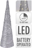 Oświetlenie świąteczne - Choinka świąteczna rattanowa 20 LED dekoracyjna w kolorze srebrnym 40 cm - miniaturka - grafika 1