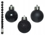 Bombki - Bombki na choinkę nietłukące zestaw 14szt 3cm czarne - miniaturka - grafika 1