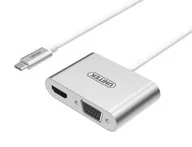 Adaptery i przejściówki - Unitek Y-V100 adapter Typ-C na HDMI i VGA Y-V100 - miniaturka - grafika 1