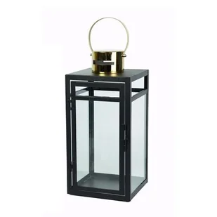 Metalowa latarnia matowy czarny 35,5 cm - Ozdoby bożonarodzeniowe - miniaturka - grafika 1