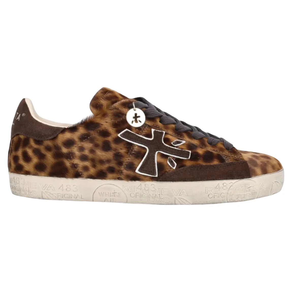 Premiata Buty Damskie Sneakersy Steven 8711 Premium Brązowa Panterka 36