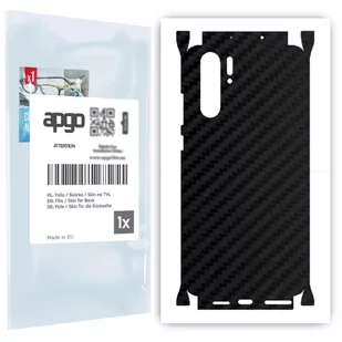 Folia naklejka skórka strukturalna na TYŁ+BOKI do Huawei P30 Pro New Edition -  Carbon Czarny - apgo SKINS - Szkła hartowane na telefon - miniaturka - grafika 1