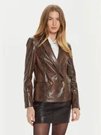 Kurtki damskie - TWINSET Kurtka z imitacji skóry 242TT2233 Brązowy Regular Fit - miniaturka - grafika 1