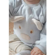 Rampersy - Hi Little One rampers niemowlęcy MIŚ OverSize BOHO Grey roz S Pom Pom - miniaturka - grafika 1