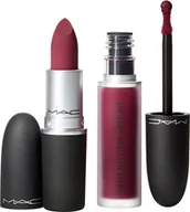 Szminki - MAC Like Mother Set MAC: Powder Kiss , Matte, Cream Lipstick, 1987300, Burning Love, 3 g + Powder Kiss , Liquid Lipstick, 983, Burning Love, 5 ml For Women - miniaturka - grafika 1