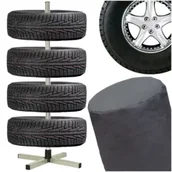 Szafy i regały magazynowe - Stojak na koła opony felgi do garażu regał samochodowy organizer pokrowiec - miniaturka - grafika 1