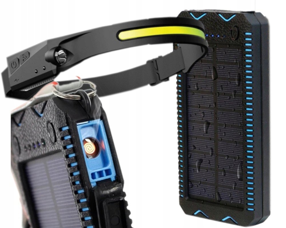 Bateria Słoneczna Powerbank Z Zapalniczka Latarka