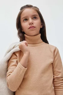Swetry dla dziewczynek - Mayoral sweter dziecięcy kolor beżowy lekki - grafika 1