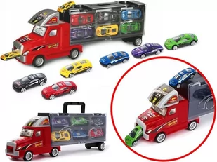Norimpex Truck laweta + 6 autek w walizce - Samochody i pojazdy dla dzieci - miniaturka - grafika 1