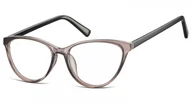 Okulary korekcyjne, oprawki, szkła - Sunoptic Oprawki korekcyjne okulary Kocie Oczy zerówki CP127D jasnoszare - miniaturka - grafika 1