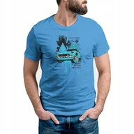 Koszulki męskie - Koszulka Męska Royal Blue r. XL RIDE 01 - miniaturka - grafika 1