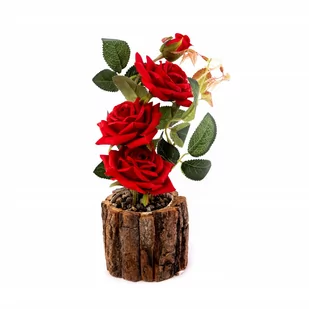 Róża Ozdobny Kwiat W Doniczce Różne Kolory 27Cm - Sztuczne kwiaty - miniaturka - grafika 1