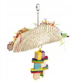 Akcesoria dla ptaków - DUVO+ ZABAWKA DLA PTAKÓW DREWNIANA TACO 36x19x40cm - miniaturka - grafika 1