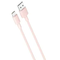 Kable USB - Xo kabel NB156 Usb - Usb-c 1,0 m 2,4A różowy - miniaturka - grafika 1