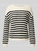 Swetry damskie - Sweter z dzianiny o kroju comfort fit z mieszanki bawełny - miniaturka - grafika 1