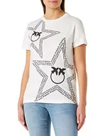 Koszulki i topy damskie - PINKO Damska koszulka Acquasparta Jersey Cot T-Shirt, Z07_Seidenweiß, Medium, Z07_jedwabisty biały, M - miniaturka - grafika 1