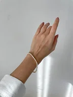 Bransoletki - Bransoletka z PEREŁ Białych Bransoletka z Naturalnych Pereł Hodowlanych - miniaturka - grafika 1