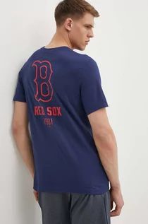 Koszulki męskie - Nike t-shirt bawełniany Boston Red Sox męski kolor granatowy z nadrukiem - grafika 1