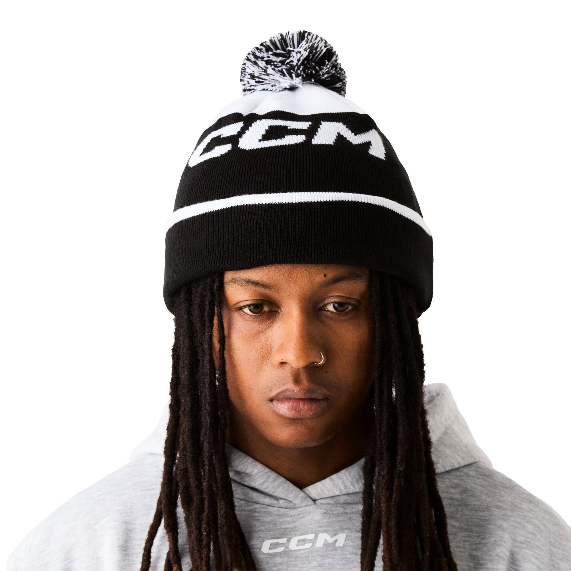 Czapka CCM Team Pom Knit Polar Fleece Black