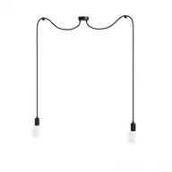 Lampy sufitowe - Czarna lampa pająk Loft multi metal line X2 lampa wisząca KOLOROWE KABLE - miniaturka - grafika 1
