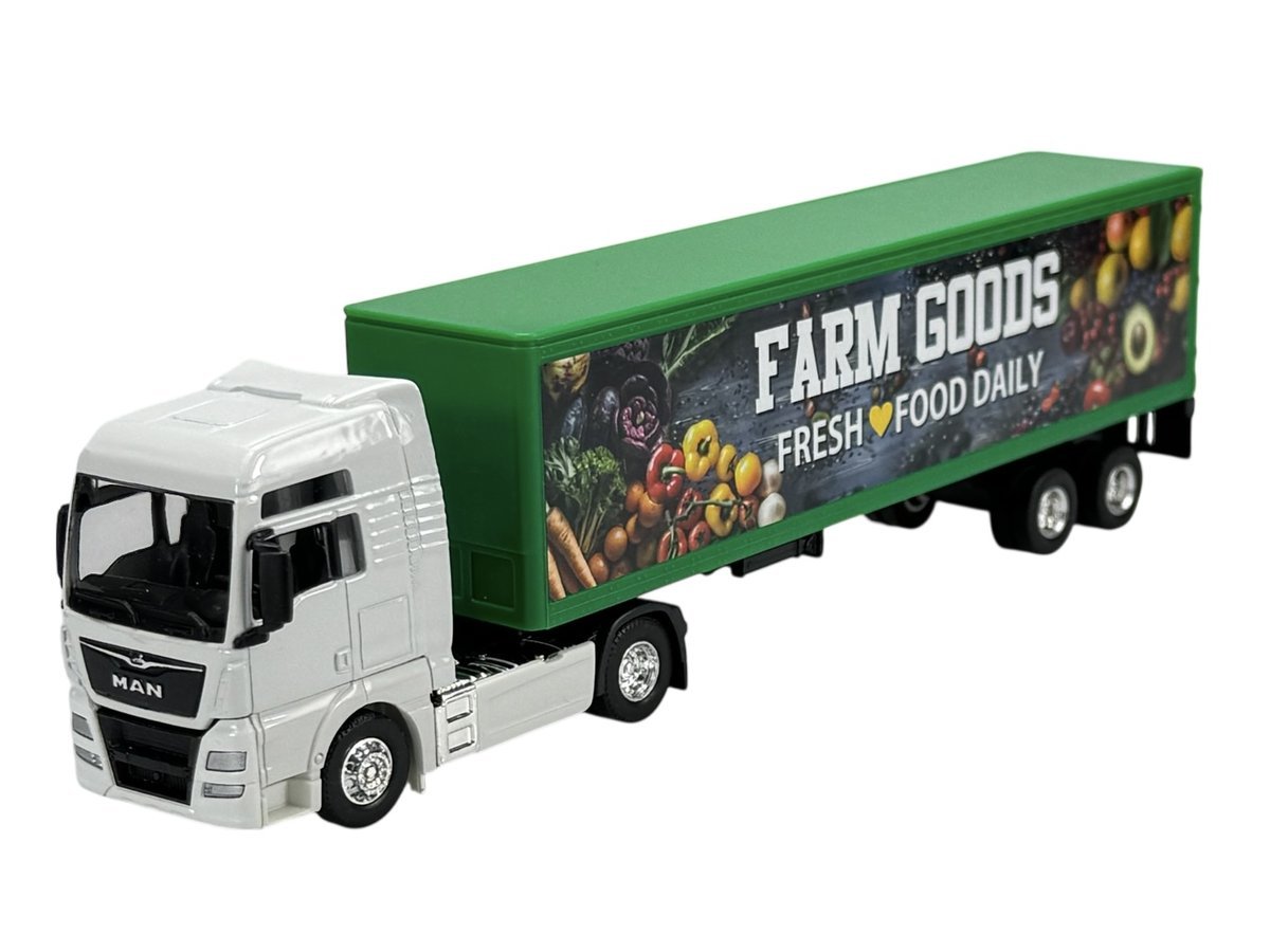 WELLY MAN TGX XXL BIAŁY + ZIELONA PRZYCZEPA 1:64 68011