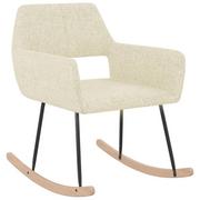 Fotele - vidaXL Fotel bujany kremowy tapicerowany tkaniną 330357 - miniaturka - grafika 1