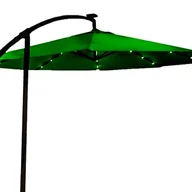 Parasole ogrodowe - Parasol stalowy ze stelażem bocznym i oświetleniem ciemnozielony - miniaturka - grafika 1