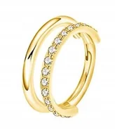 Kolczyki - Tytanowy Kolczyk Clicker PIERCING Podwójne kółko Cyrkonie HELIX Lobe 1,2/10 - miniaturka - grafika 1