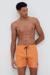 Kąpielówki męskie - Karl Lagerfeld Karl Lagerfeld szorty kąpielowe kolor pomarańczowy - grafika 1