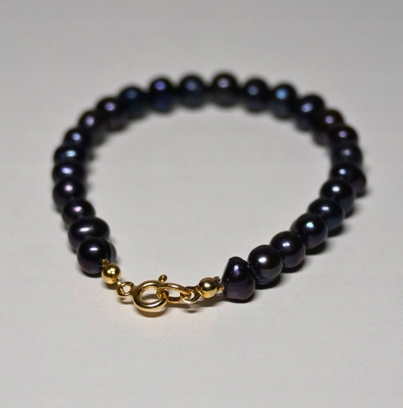 Bransoletka Perła Naturalna Czarna 6mm - Crystals Break 9 rozmiarów