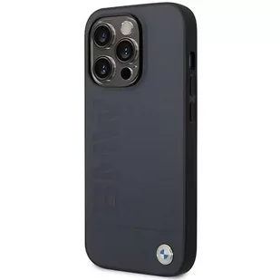 Etui na telefon BMW BMHMP14LSLLNA do Apple iPhone 14 Pro 6,1" granatowy/navy hardcase Leather Hot Stamp MagSafe - Etui i futerały do telefonów - miniaturka - grafika 2