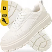 Sneakersy damskie - Sneakersy Damskie Beżowe Trampki Big Star lekkie na platformie NN274374 36 - miniaturka - grafika 1