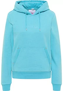 myMo Damska bluza z kapturem, Turkusowy melanż, L - Bluzy damskie - miniaturka - grafika 1