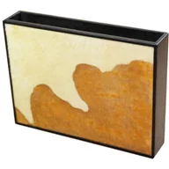 Wazony i flakony - Wazon Prostokątny Obity Sztuczną Sierścią Cielaka - miniaturka - grafika 1