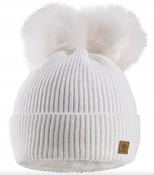 Czapki damskie - Zimowa CZAPKA CIEPŁA z dwoma pomponami Woolk - miniaturka - grafika 1