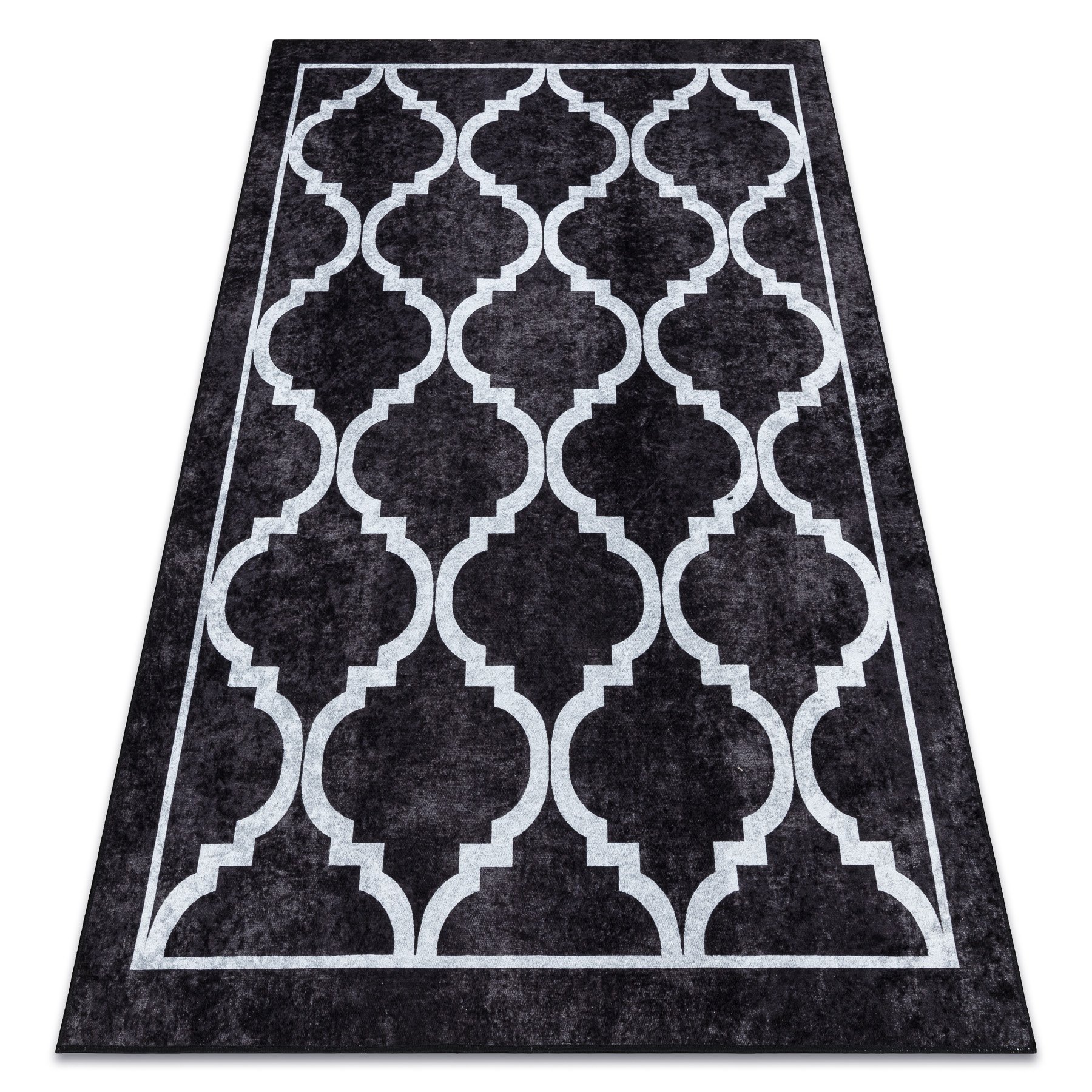 Dywan do prania MIRO 51639.806 Trellis kratka antypoślizgowy - czarny 120x170 cm