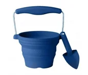 Zabawki do piasku - Silikonowe wiaderko z łopatką Scrunch - Granatowy - miniaturka - grafika 1